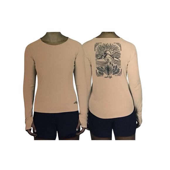 Women long/SL UV Swim Shirt Reel Life 1 Pack Jax Beach Peach Parfait Swimwear - Picture 3 of 7